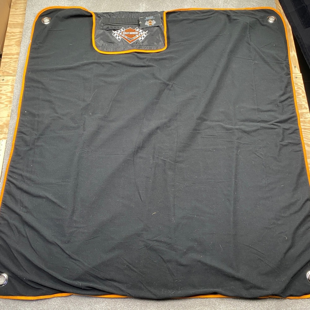 Harley-Davidson Stadium Blanket‎ Fleece Nylon Water Resistant Pouch Black Orange
